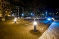 Illuminated square named after Sukhonov in Vladivostok at night