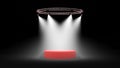 Illuminated stage dark nackground 3D rendering Royalty Free Stock Photo