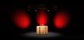 Illuminated stage dark nackground 3D rendering Royalty Free Stock Photo
