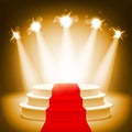 Illuminated stage podium for award ceremony vector illustration