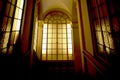 Illuminated staircase at San Colombano Church, Bologna Italy