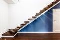 Illuminated stairs in modern house Royalty Free Stock Photo