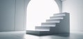 Illuminated steps in front of a white arch Royalty Free Stock Photo
