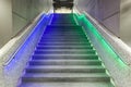 Illuminated steps in the train station during Luminale in Frank Royalty Free Stock Photo