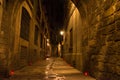 Illuminated street in Barceloona Royalty Free Stock Photo