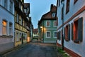 Illuminated street of gerrman town Bamberg. Royalty Free Stock Photo