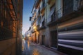 Illuminated Street of Granada at night - Granada, Andalusia, Spain Royalty Free Stock Photo