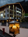 Illuminated street lantern in Ischgl