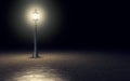 Illuminated street light on dark background