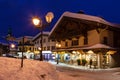 Illuminated Street of Megeve on Christmas Eve