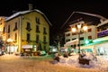 Illuminated Street of Megeve on Christmas Eve