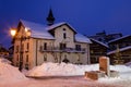 Illuminated Street of Megeve on Christmas Eve