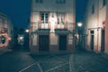 illuminated street at night. Old european city Royalty Free Stock Photo