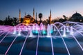 Illuminated Sultan Ahmed Mosque Blue before sunrise, Is Royalty Free Stock Photo