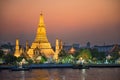 Illuminated Temple of Dawn or Wat Arun