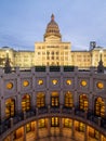 Illuminated Texas State Capitol and Capitol Extension Photographed at the Blue Hour Royalty Free Stock Photo