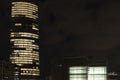 illuminated tower at night