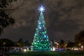 : Illuminated traditional Christmas tree in Ibirapuera, at night, it is of the attraction in the south zone of the city of Sao Pau