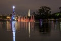 Illuminated traditional Christmas tree in Ibirapuera, at night, it is of the attraction in the south zone of the city of Sao Paulo