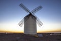 Illuminated traditional windmill at rising Royalty Free Stock Photo