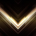 Illuminated triangle down direction arrow corner geometric poster background template vector