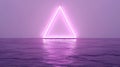 Illuminated Triangle Reflecting on Water An Abstract Landscape in Lilac Tones Royalty Free Stock Photo