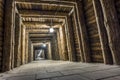 Illuminated underground tunnel in a mine