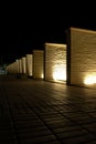 Illuminated wall at night in Vaduz in Liechtenstein 31.3.2021
