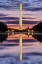 The illuminated Washington Monument before sunrise Royalty Free Stock Photo