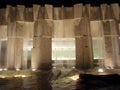 Illuminated Waterfall at Martin Luther King Jr. Memorial in Yerba Buena Gardens at Night Royalty Free Stock Photo