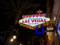 Welcome to Las Vegas sign on the linq promenade in Las Vegas