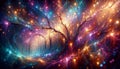 Illuminated Whimsy: A Colorful Arboreal Symphony