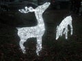 Illuminated white outdoor Christmas decorations Royalty Free Stock Photo