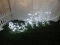 Illuminated white outdoor Christmas decorations Royalty Free Stock Photo