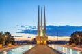 Illuminated World War II memorial in in Vitebsk