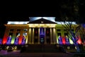 Illuminated Yavapai County Courthouse at Christmas in the Town Square of Downtown Prescott, Arizona Royalty Free Stock Photo