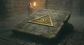 Illuminati Eye Stone Slab Royalty Free Stock Photo