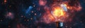 Illuminating the Cosmos An Intriguing Digital Light Bulb Concept For The Future Royalty Free Stock Photo