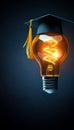 Illuminating Education A Bright Light Bulb Symbolizing Ideas, Learning, and Academic Achievement Royalty Free Stock Photo