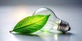 Illuminating the Future A Concept Image of a Leaf and Lightbulb Symbolizing EcoFriendly and Sustainable Energy Royalty Free Stock Photo