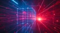 Illuminating Geometry: A Brilliant Display of Laser Lights Creating a 3D Cube in Motion