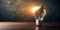 Illuminating global sustainability a conceptual image of the planet inside a lightbulb. Generative AI