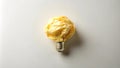 Illuminating ideas a crumpled paper lightbulb representing innovation and creative thinking. Generative AI Royalty Free Stock Photo