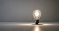Illuminating Inspiration - A single light bulb against a dark background Royalty Free Stock Photo