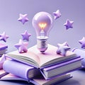 Illuminating knowledge, a creative spark. Inspiration, learning, and education Royalty Free Stock Photo