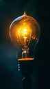 Illuminating lightbulb in the darkness Royalty Free Stock Photo