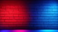 Illuminating Neon Light on Unplastered Brick Walls: Exploring Background and Texture.