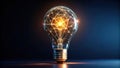 Illuminating network a glowing lightbulb representing interconnection and innovation. Generative AI Royalty Free Stock Photo