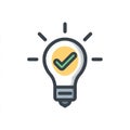 Illuminating solution: Lightbulb icon demonstrating success and positive confirmation Royalty Free Stock Photo