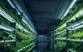 Illuminating Sustainable Agriculture with LED Grow Lights. Royalty Free Stock Photo